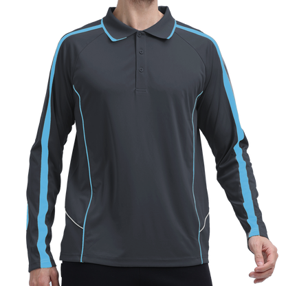 ISUSI Flow Mens Polo Shirts, Long Sleeve