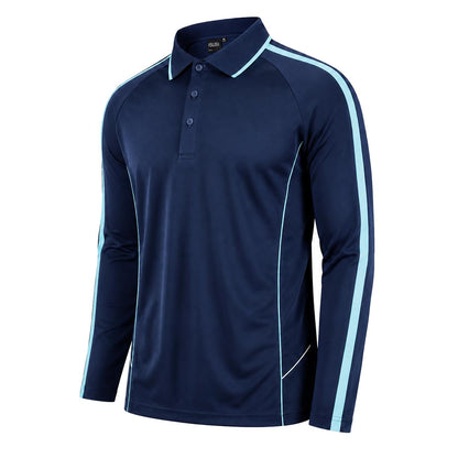 ISUSI Flow Mens Long Sleeve Polo Shirt – Lightweight, Moisture-Wicking