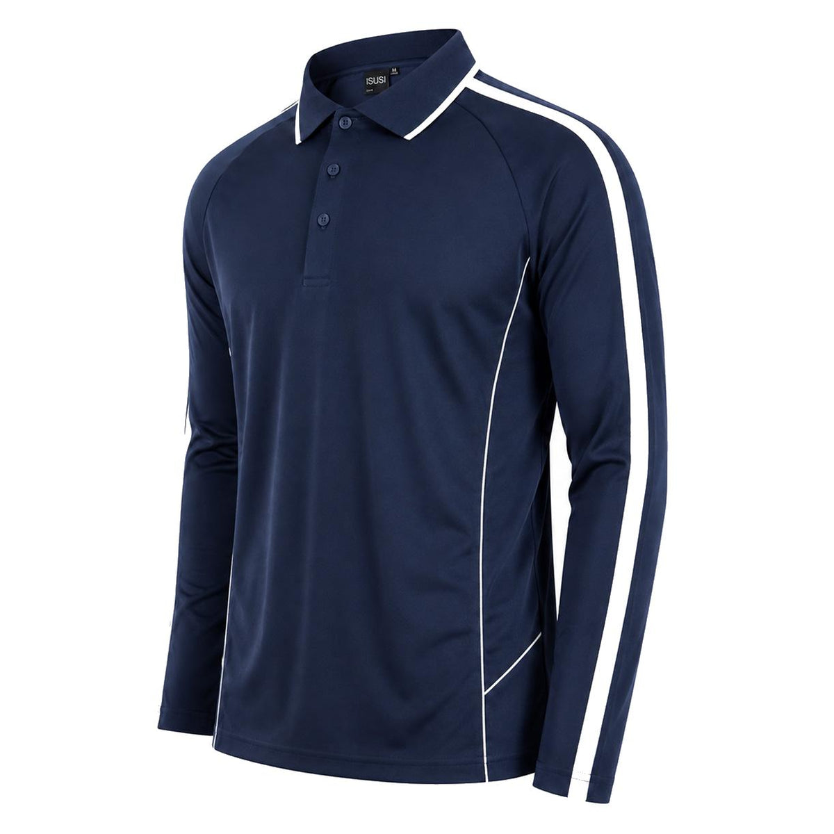 ISUSI Flow Mens Long Sleeve Polo Shirt – Lightweight, Moisture-Wicking