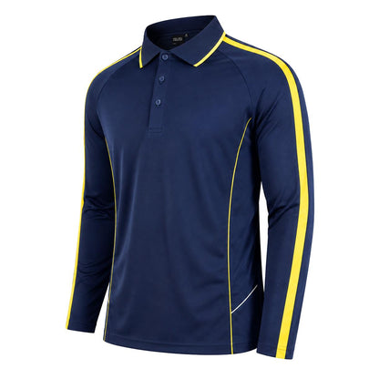 ISUSI Flow Mens Long Sleeve Polo Shirt – Lightweight, Moisture-Wicking