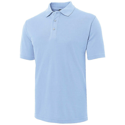 cotton blend polo shirt in Sky Blue, front – Big Bee Workwear