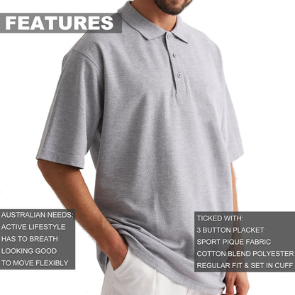 ISUSI Everyday Mens Polo Shirt – Cotton Blend, UPF 30+, Multiple Colours